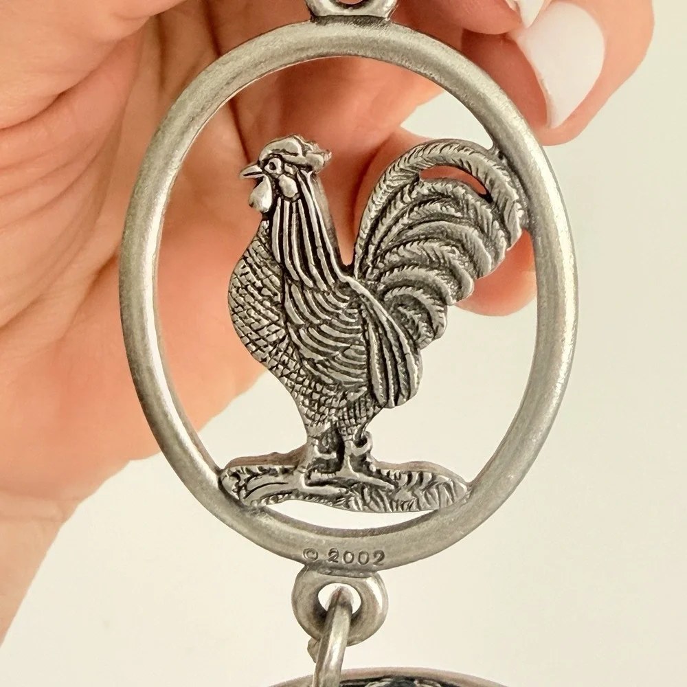 Whispering Winds Fine Pewter Windchimes Rooster Farmhouse 13